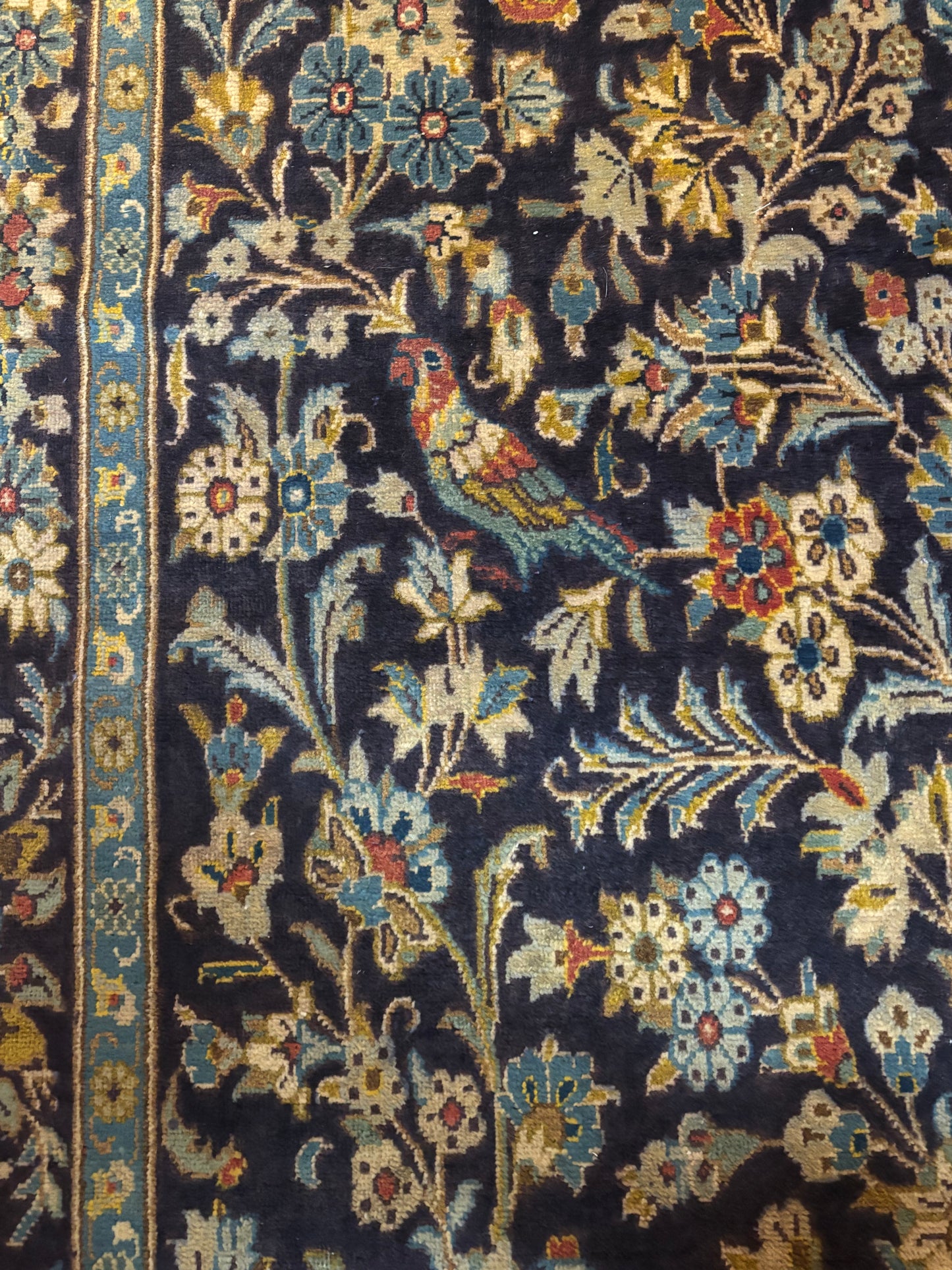 Antique Kashan rug exotic 7.11”4.9”