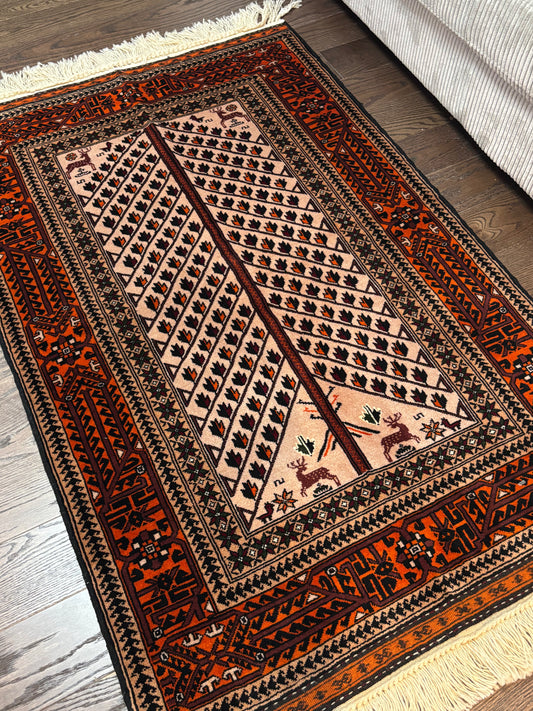 Khorasan Orange Rug 3.2”*4.9”