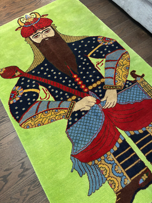 Rostam rug rare green